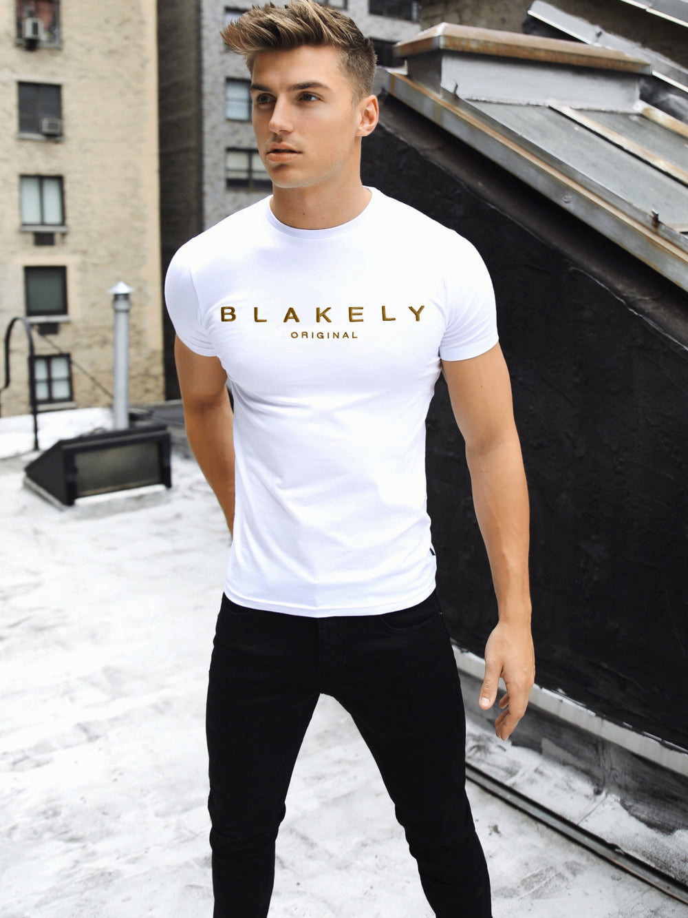 Blakely Goldstone T-Shirt Weiß | ECNZQIY-97