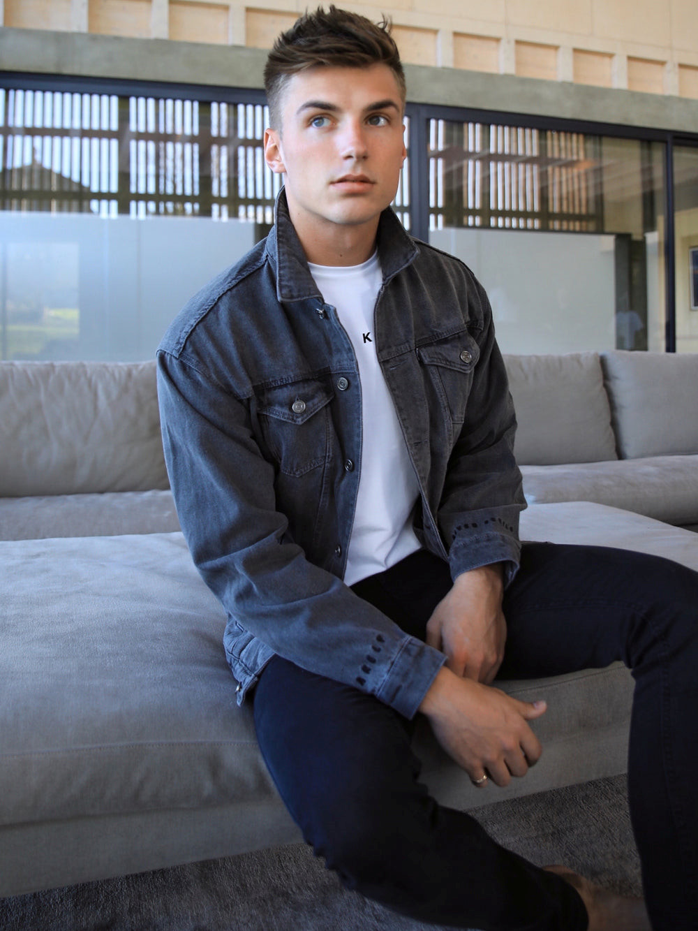 Blakely Greenwich Denim Jacket Grau | VRGTZHL-19