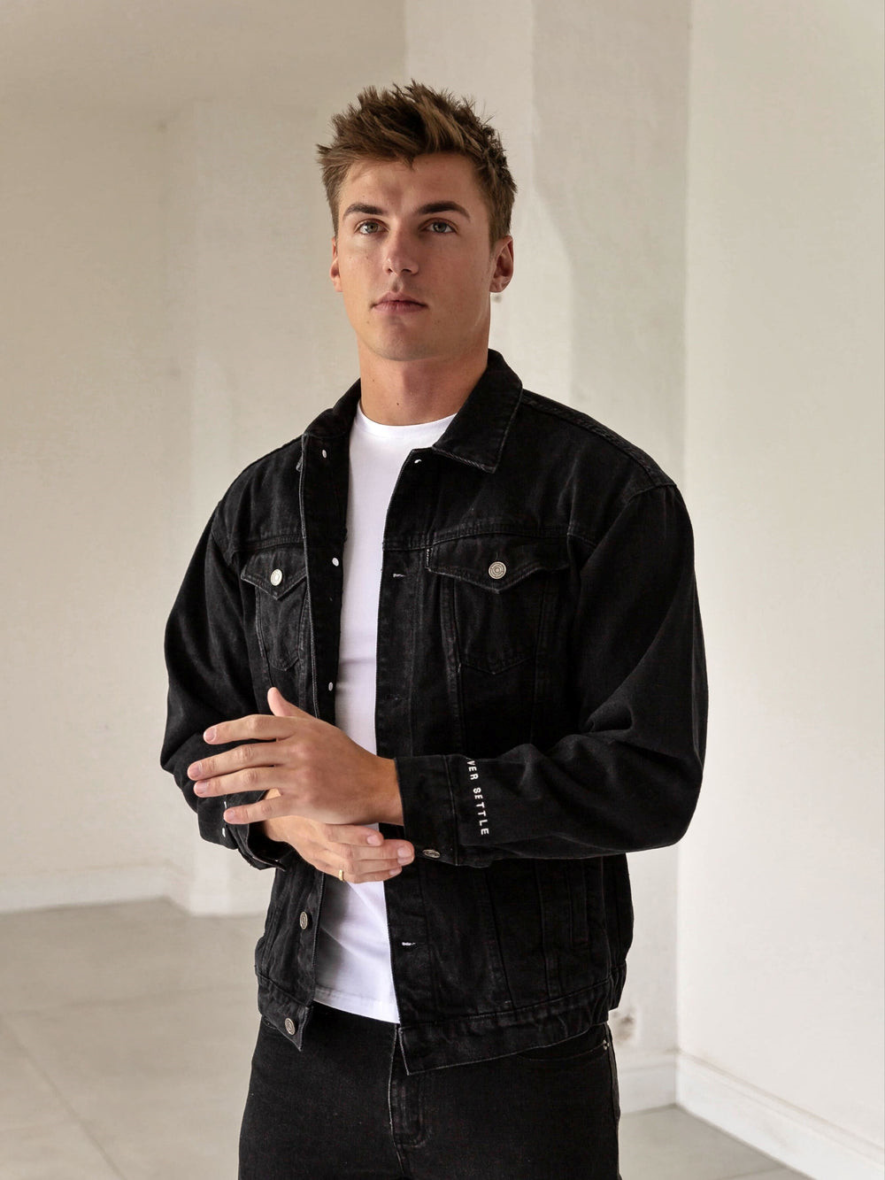 Blakely Greenwich Denim Jacket Schwarz | JEQZUHL-60
