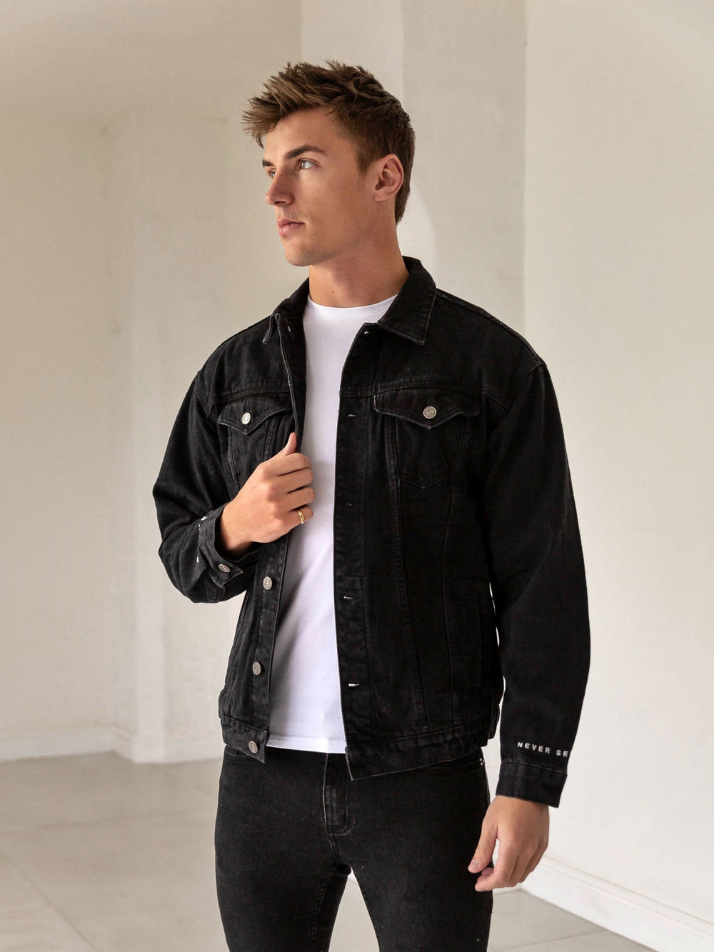 Blakely Greenwich Denim Jacket Schwarz | JEQZUHL-60