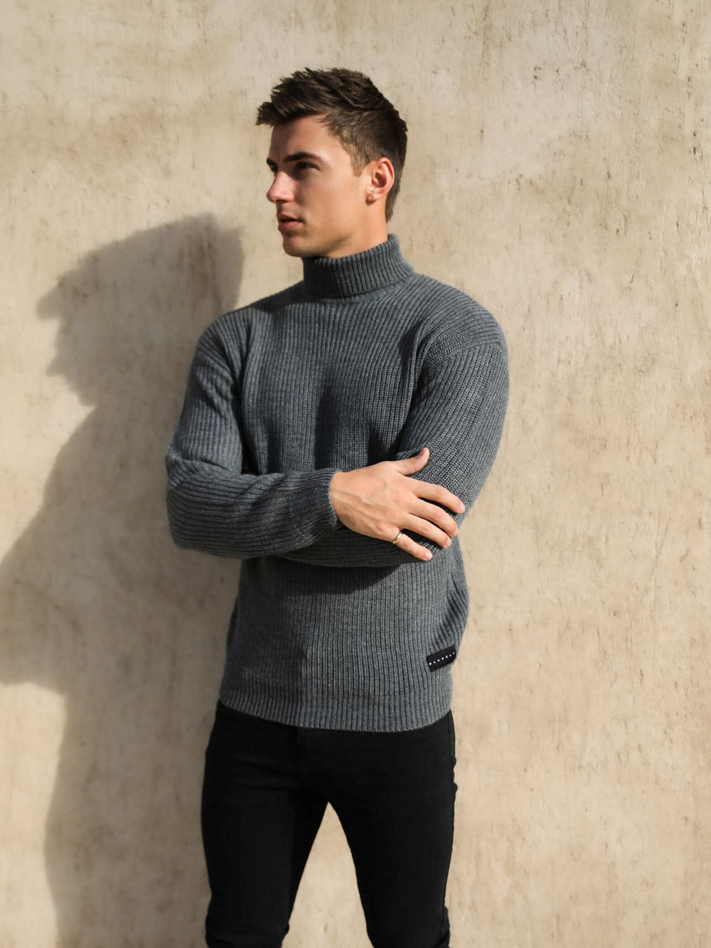 Blakely Hemsworth Roll Neck Jumper Charcoal | CQXVEHY-34