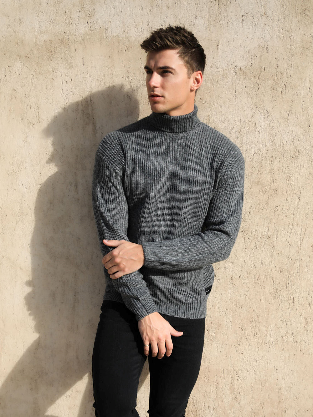 Blakely Hemsworth Roll Neck Jumper Charcoal | CQXVEHY-34
