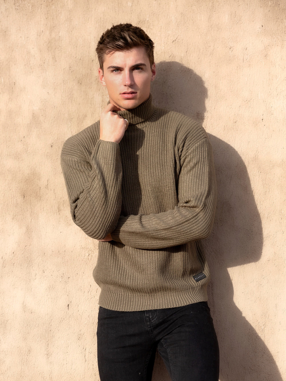 Blakely Hemsworth Roll Neck Jumper Khaki | WIOJZHQ-91