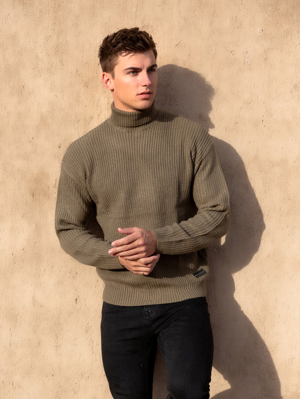 Blakely Hemsworth Roll Neck Jumper Khaki | WIOJZHQ-91