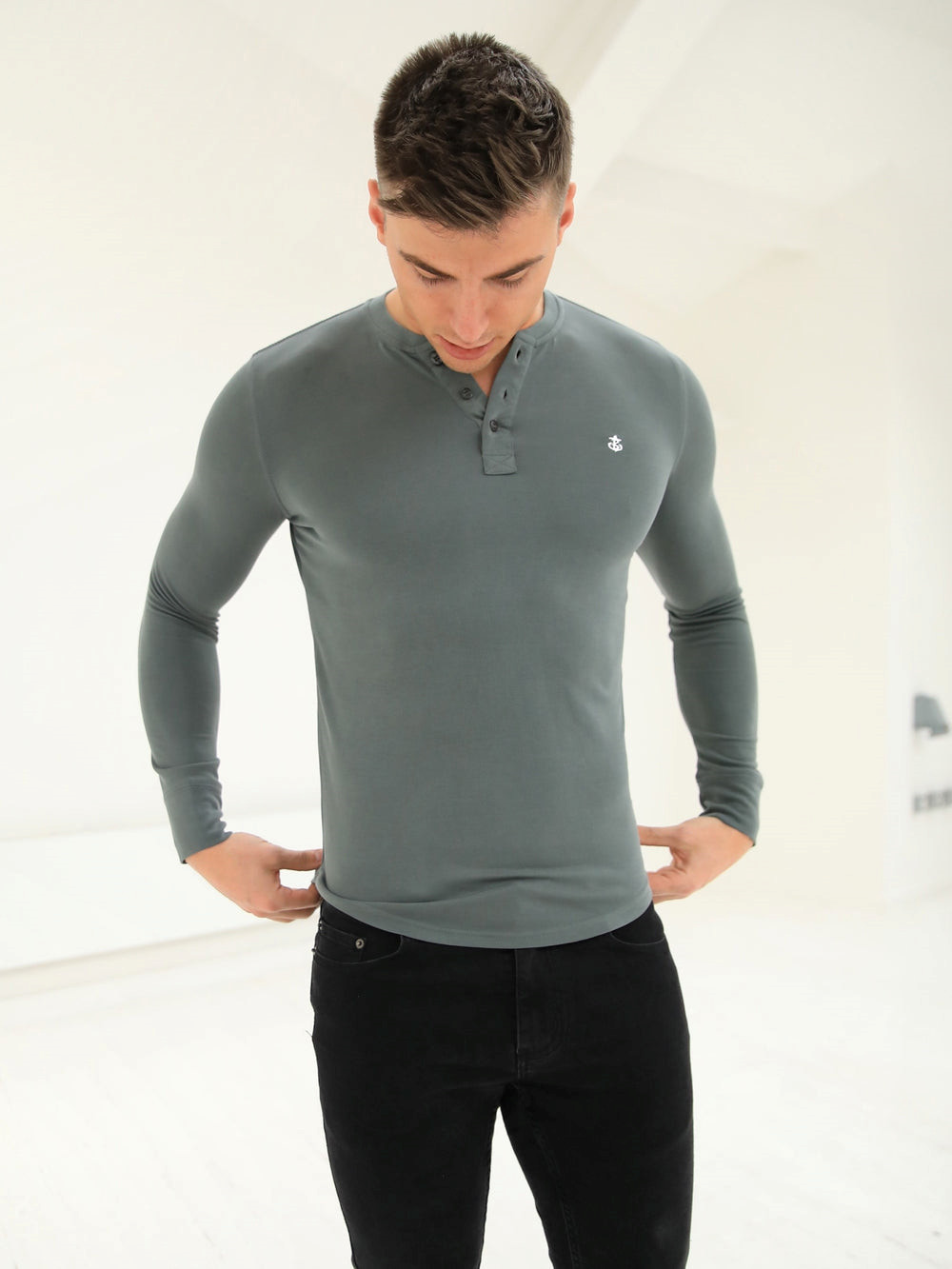 Blakely Henley Brushed Soft T-Shirt Grün | PFYJERU-05