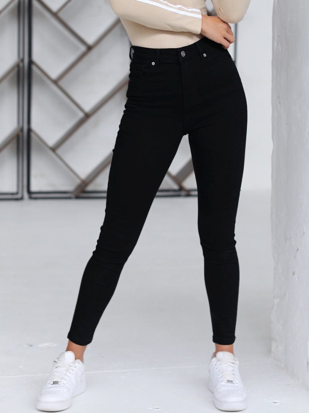 Blakely High Waisted Skinny Jeans Schwarz | JZISEYU-85