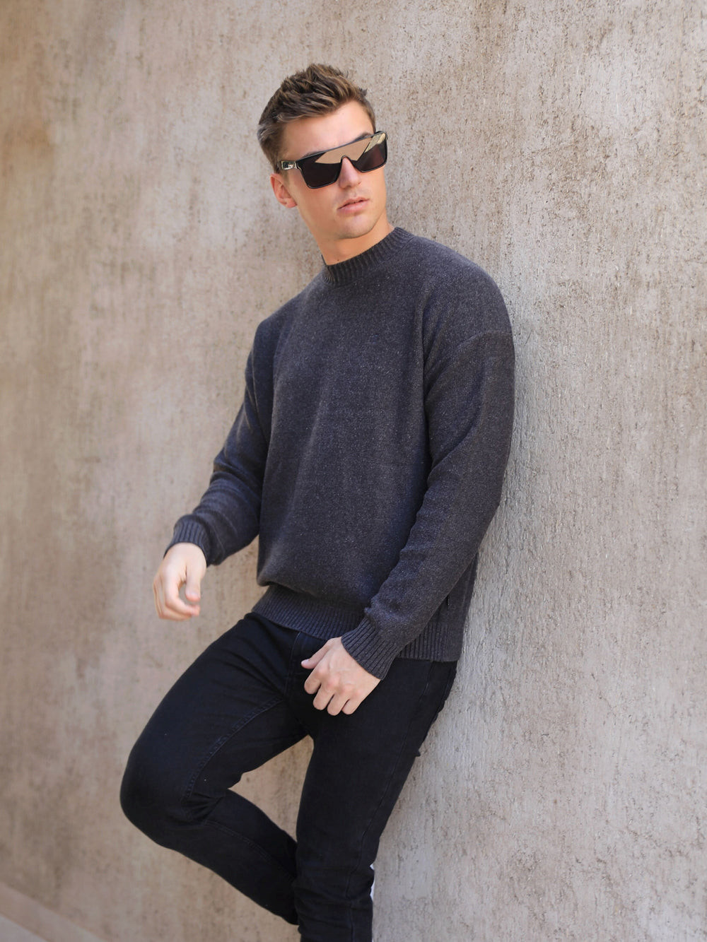 Blakely Huxley Knit Jumper Charcoal | IVMTRBF-35