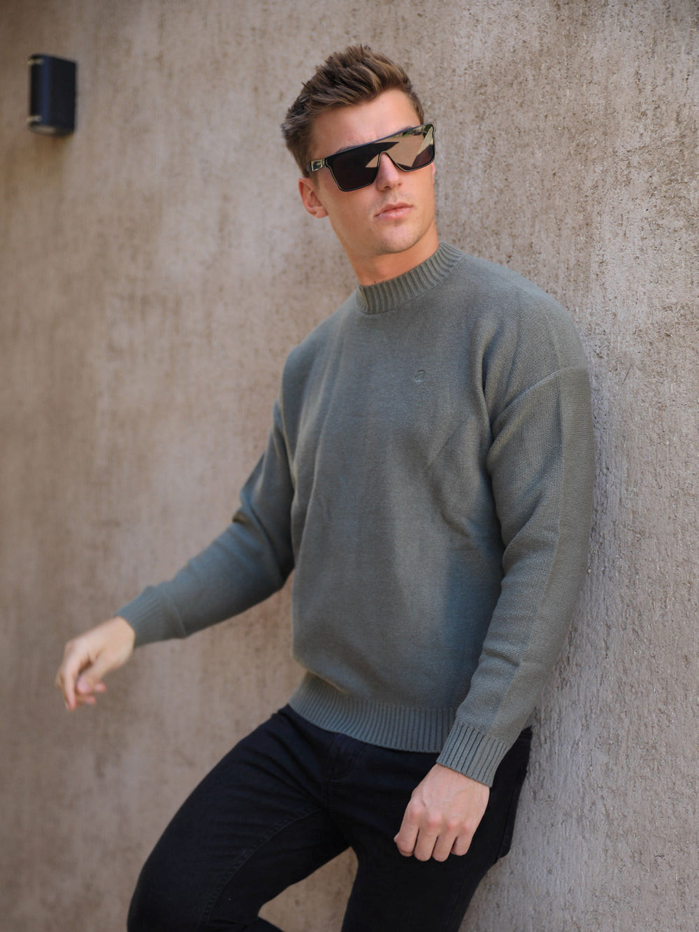 Blakely Huxley Knit Jumper Hellkhaki | WUFTBRC-25