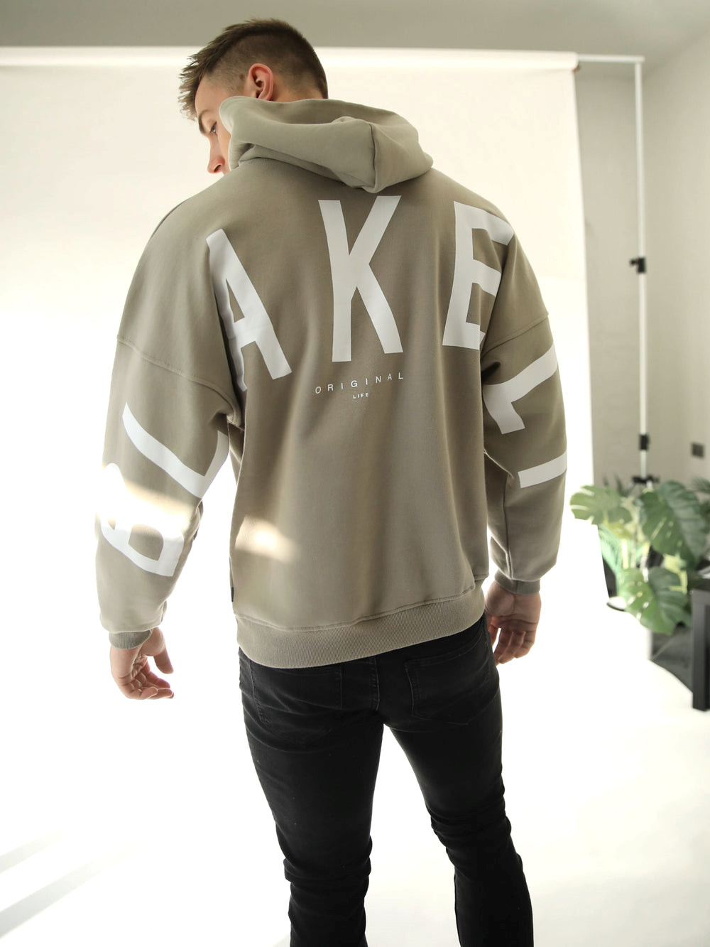 Blakely Idris Oversized Hoodie Beige | IRFLMGD-05