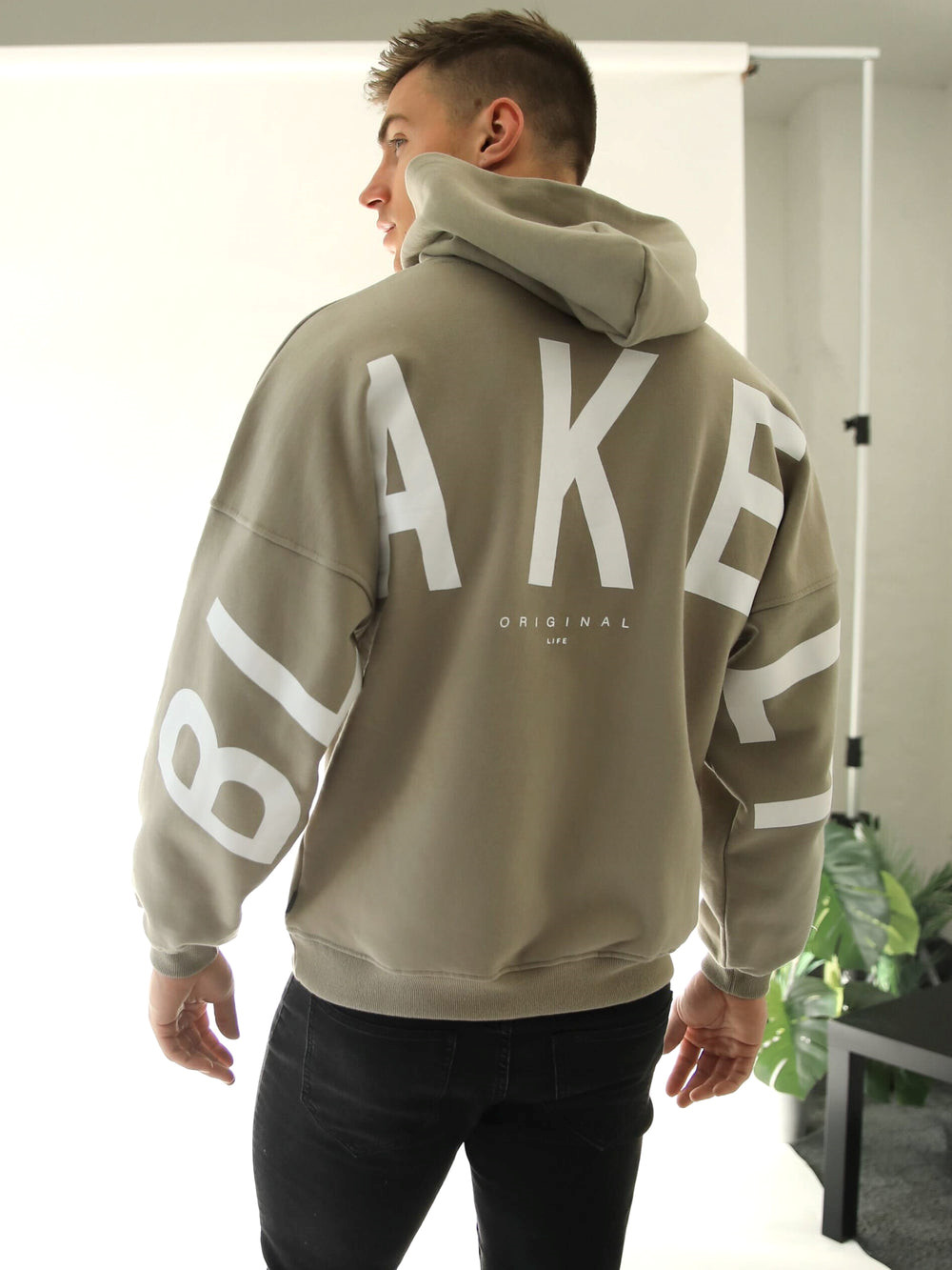 Blakely Idris Oversized Hoodie Beige | IRFLMGD-05