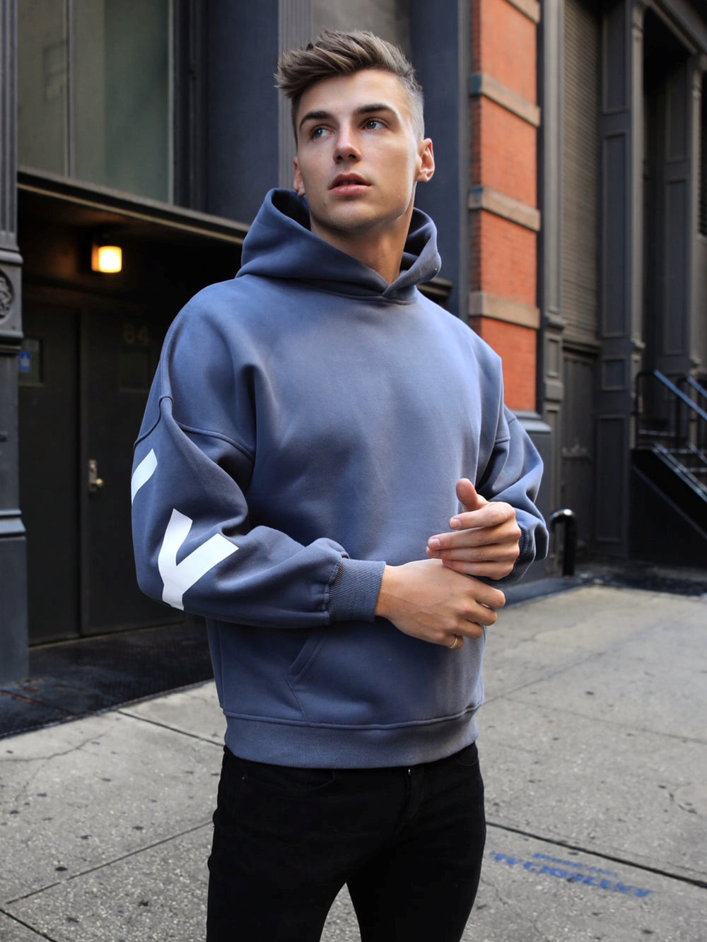 Blakely Idris Oversized Hoodie Blau | WBVXPNR-12