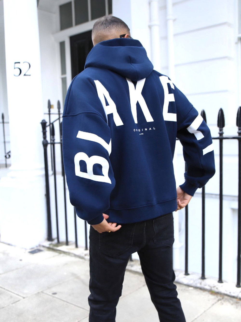 Blakely Idris Oversized Hoodie Navy Blau | UHIDRPK-69