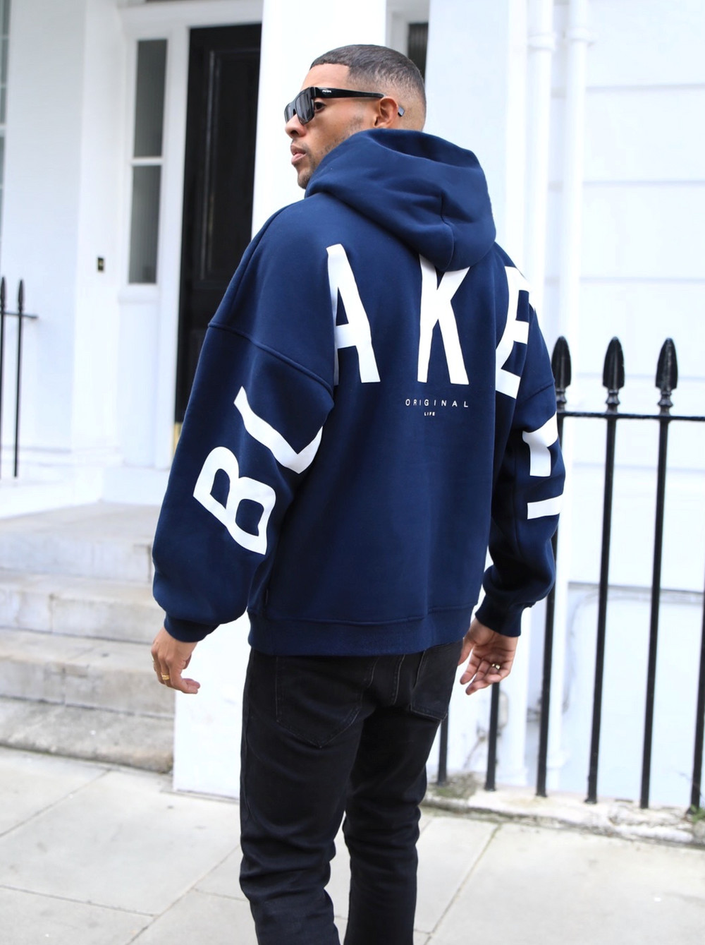 Blakely Idris Oversized Hoodie Navy Blau | UHIDRPK-69