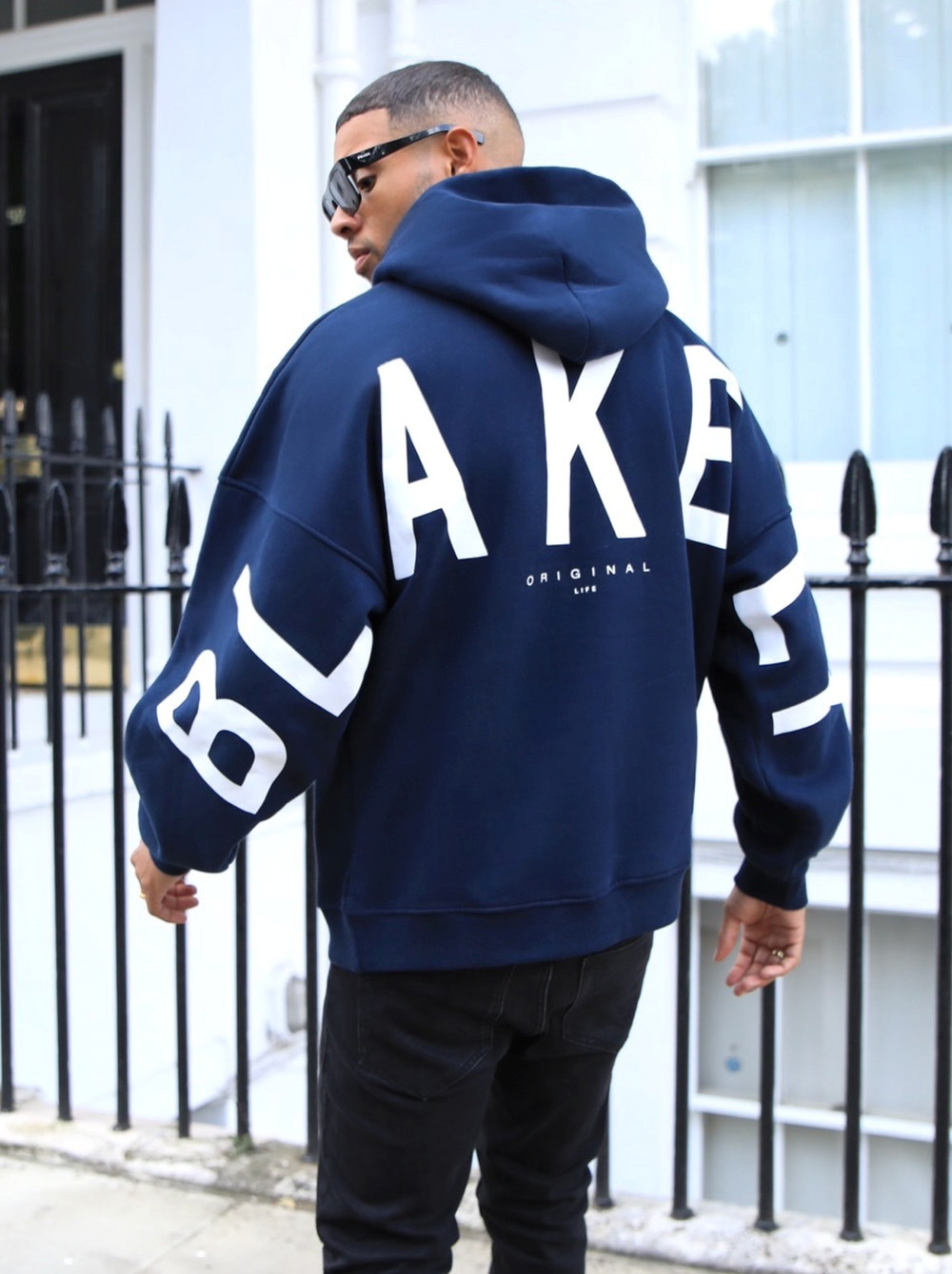 Blakely Idris Oversized Hoodie Navy Blau | UHIDRPK-69