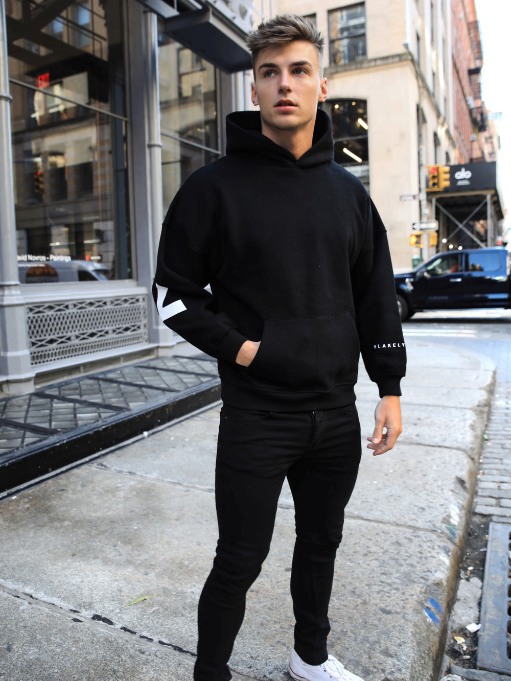 Blakely Idris Oversized Hoodie Schwarz | IDYBMNU-01
