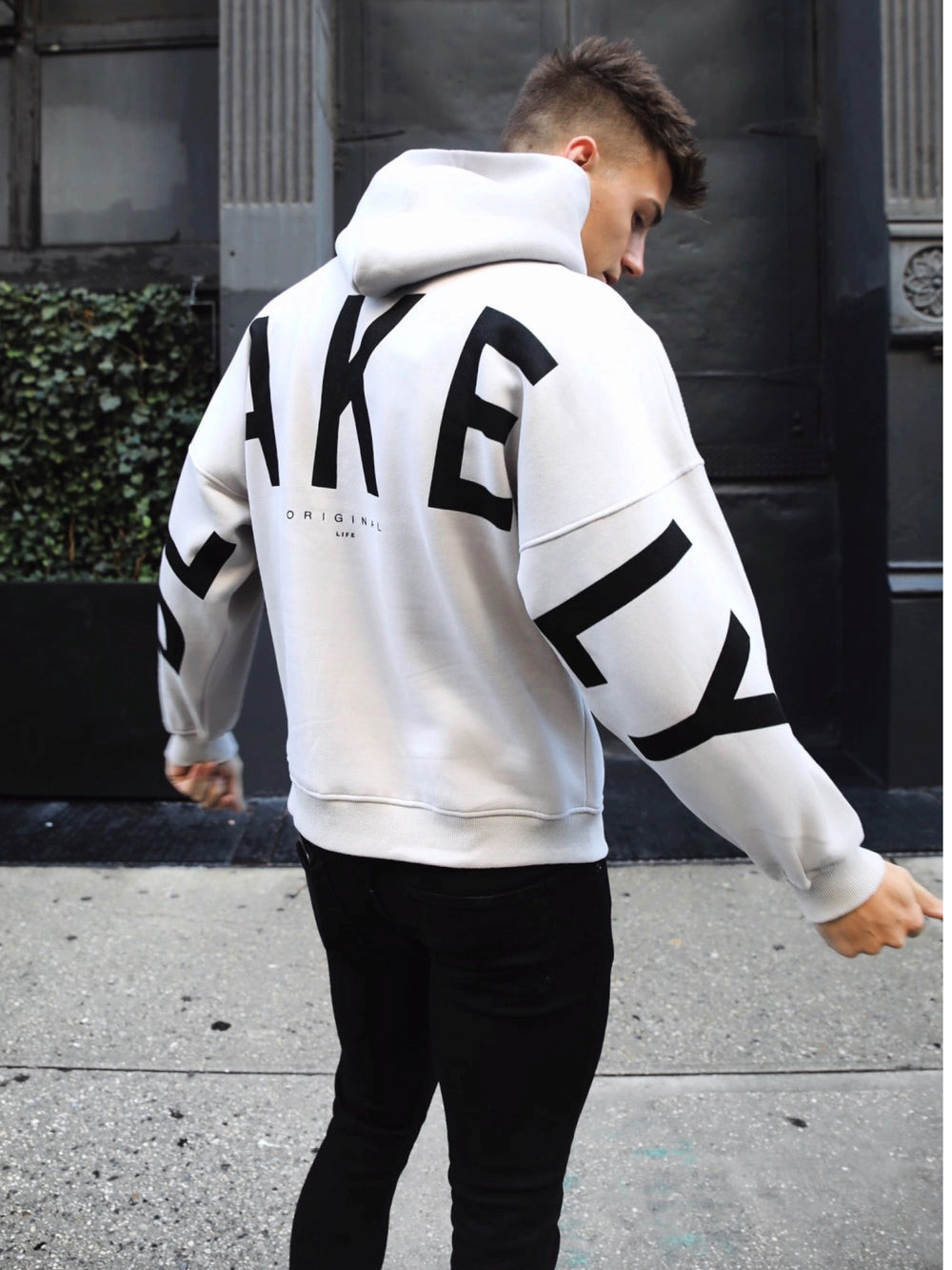 Blakely Idris Oversized Hoodie Stone | DZOYIUN-43