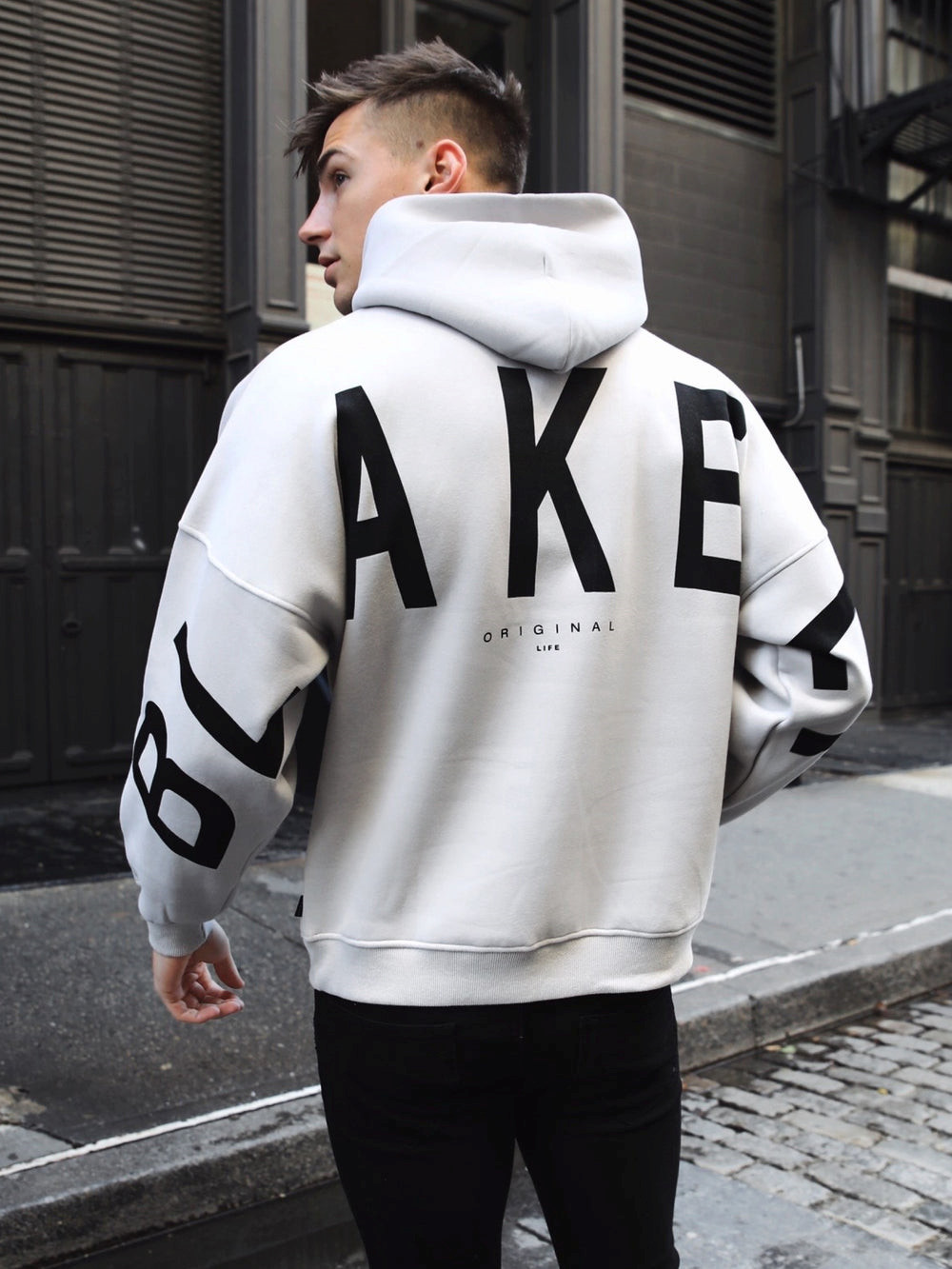 Blakely Idris Oversized Hoodie Stone | DZOYIUN-43