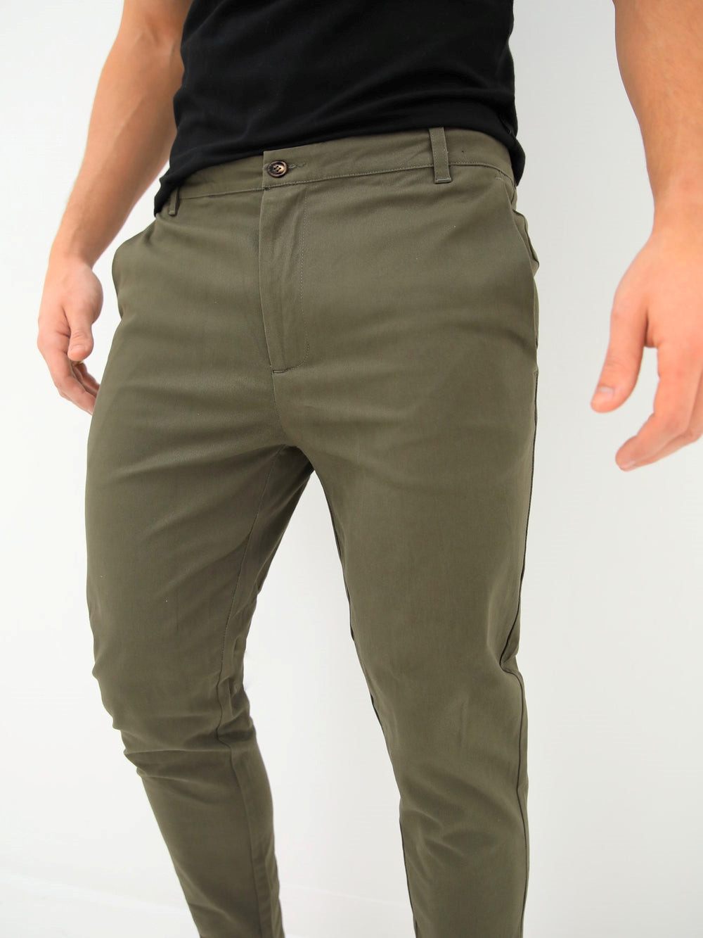 Blakely Kingsley Slim Fit Tailored Chinos Khaki | YWOEPGX-24
