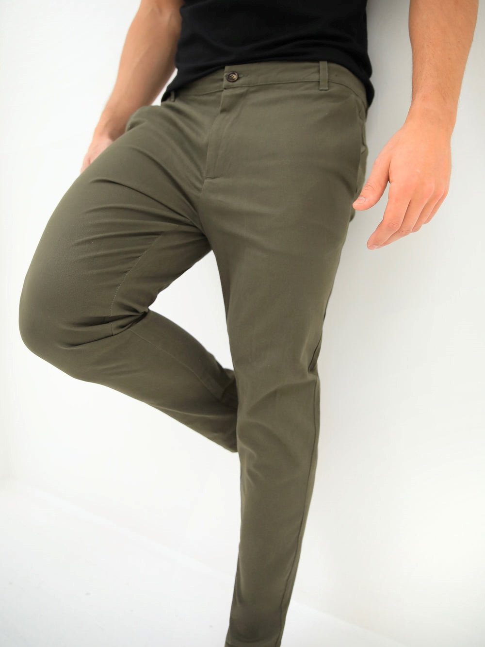 Blakely Kingsley Slim Fit Tailored Chinos Khaki | YWOEPGX-24