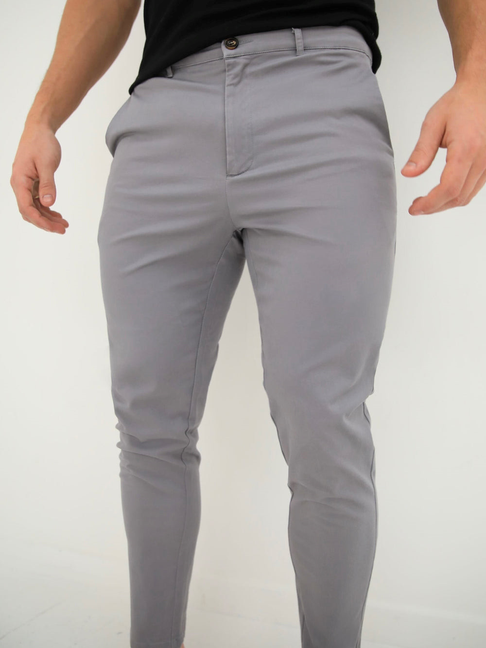 Blakely Kingsley Slim Fit Tailored Chinos Grau | NKJEYFS-76