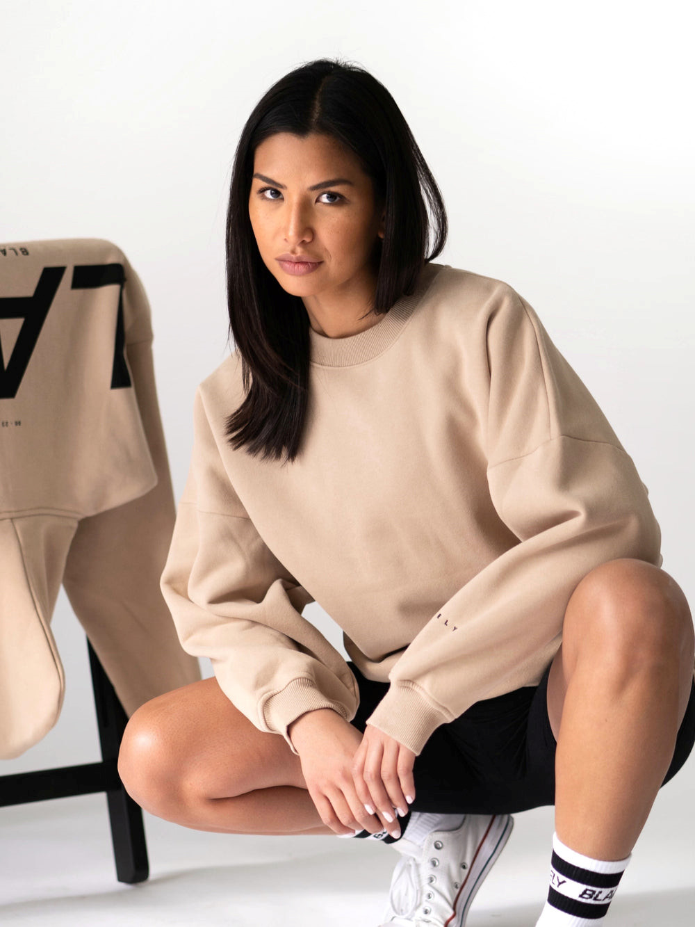 Blakely LAX Isabel Oversized Jumper Tan | OSJQDPC-24