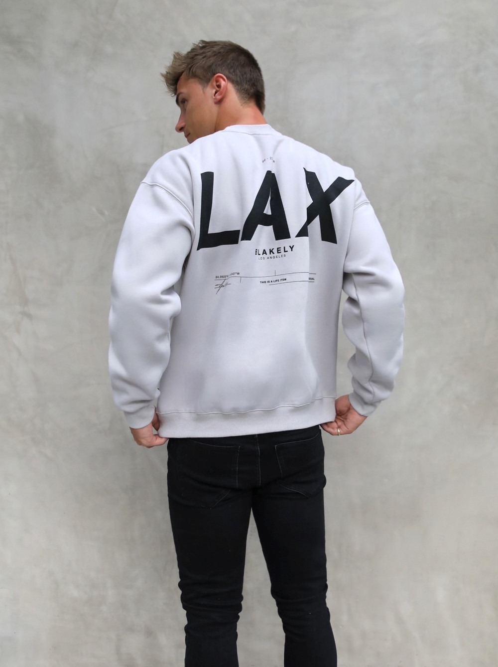 Blakely LAX Relaxed Jumper Stone | TXCOLQM-07
