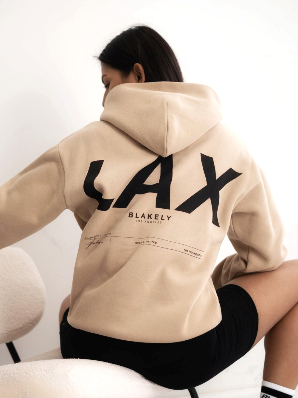 Blakely LAX Women's Oversized Hoodie Tan | YDJLPUR-63