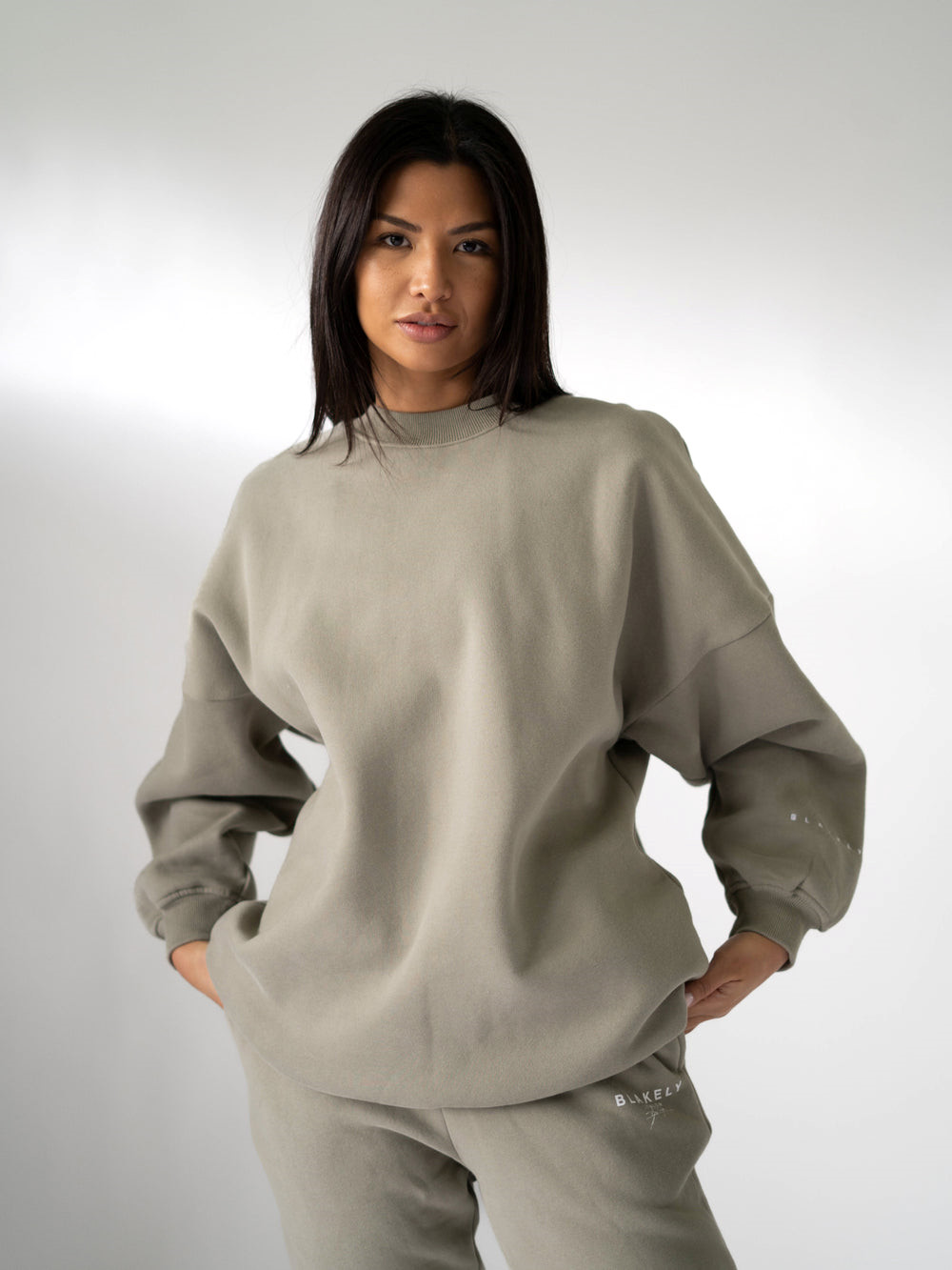 Blakely LDN Womens Oversized Jumper Olivgrün | RPQFWEN-36