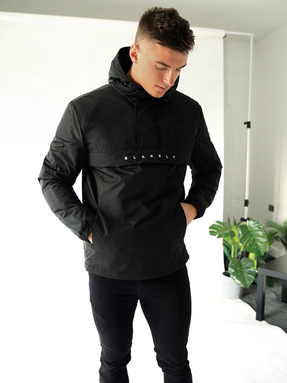 Blakely Lagan Pull Over Jacket Schwarz | DCUYJLF-87