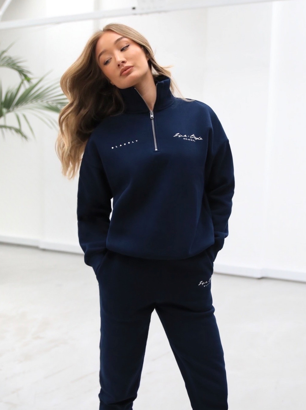 Blakely Life & Style 1/4 Zip Jumper Navy Blau | KBYTVMX-41