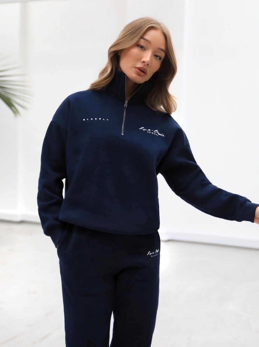 Blakely Life & Style 1/4 Zip Jumper Navy Blau | KBYTVMX-41