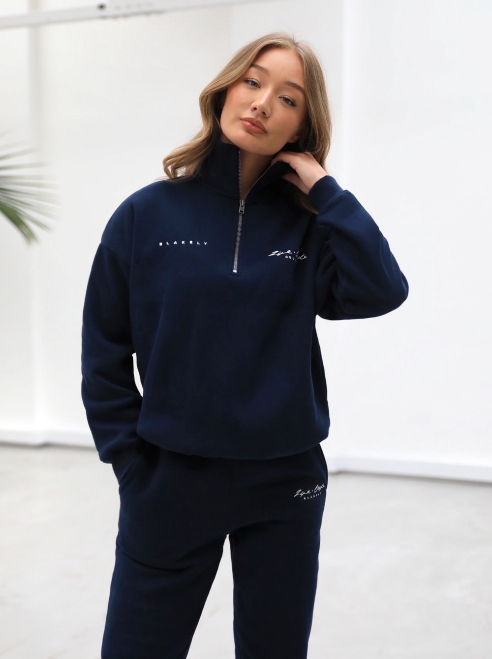 Blakely Life & Style 1/4 Zip Jumper Navy Blau | KBYTVMX-41
