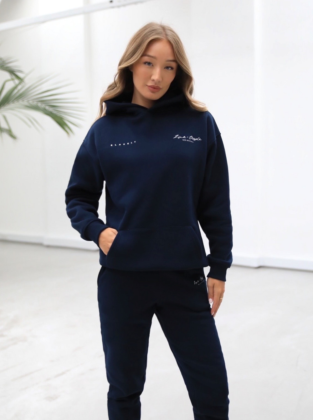 Blakely Life & Style Oversized Hoodie Navy Blau | TMJXDEF-14