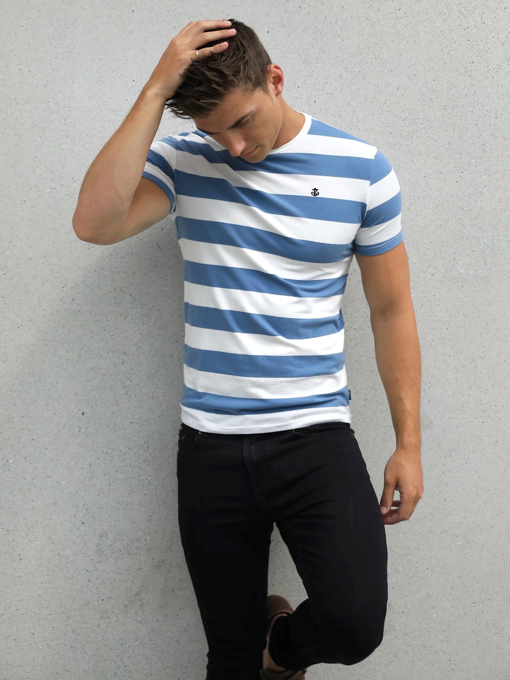 Blakely Loano Stripe T-Shirt Blau | HCJUPXB-46