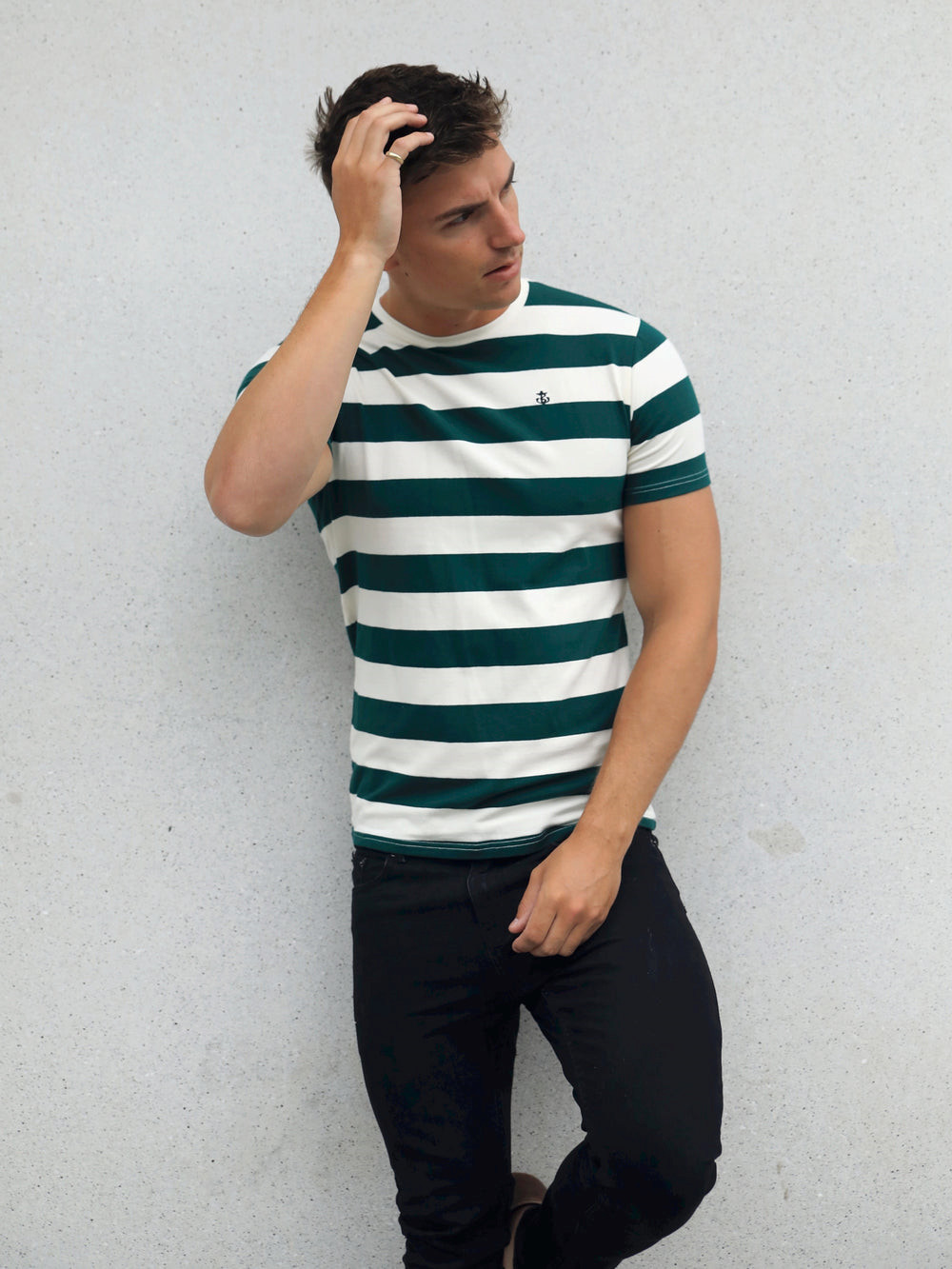 Blakely Loano Stripe T-Shirt Grün | HRXVPTS-97