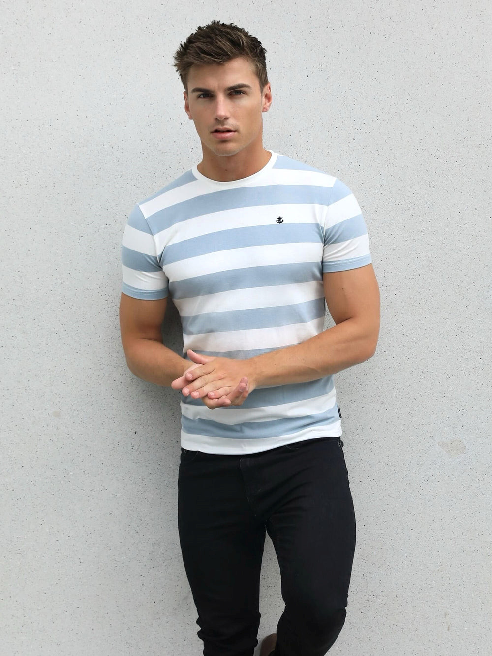 Blakely Loano Stripe T-Shirt Hellblau | HIYLEZB-86