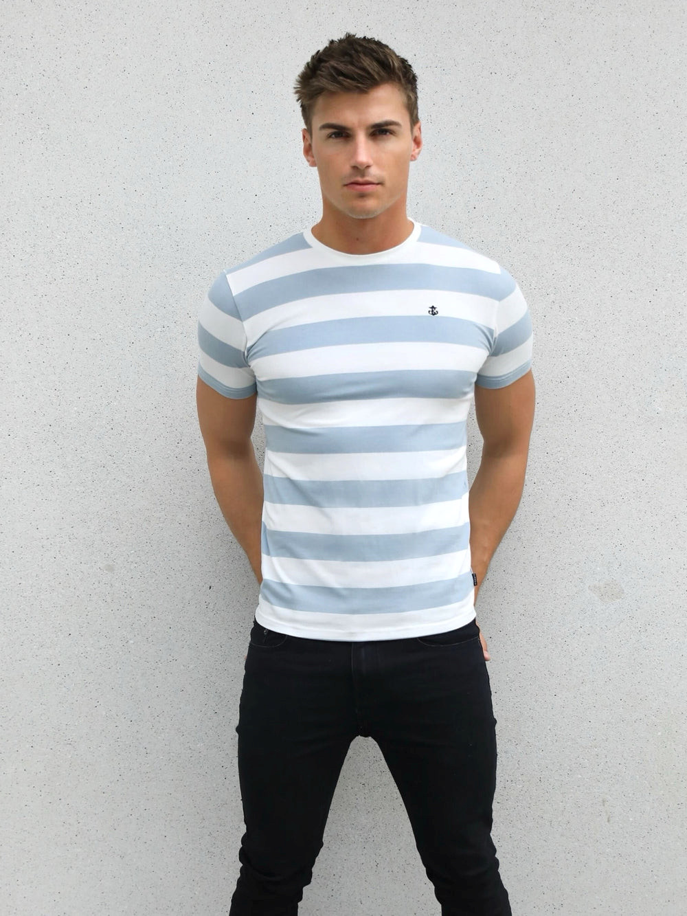 Blakely Loano Stripe T-Shirt Hellblau | HIYLEZB-86