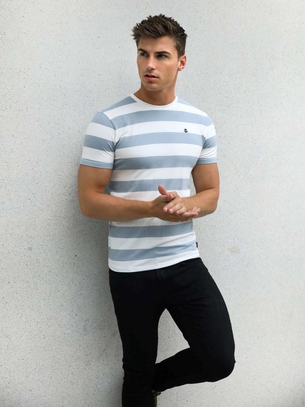 Blakely Loano Stripe T-Shirt Hellblau | HIYLEZB-86