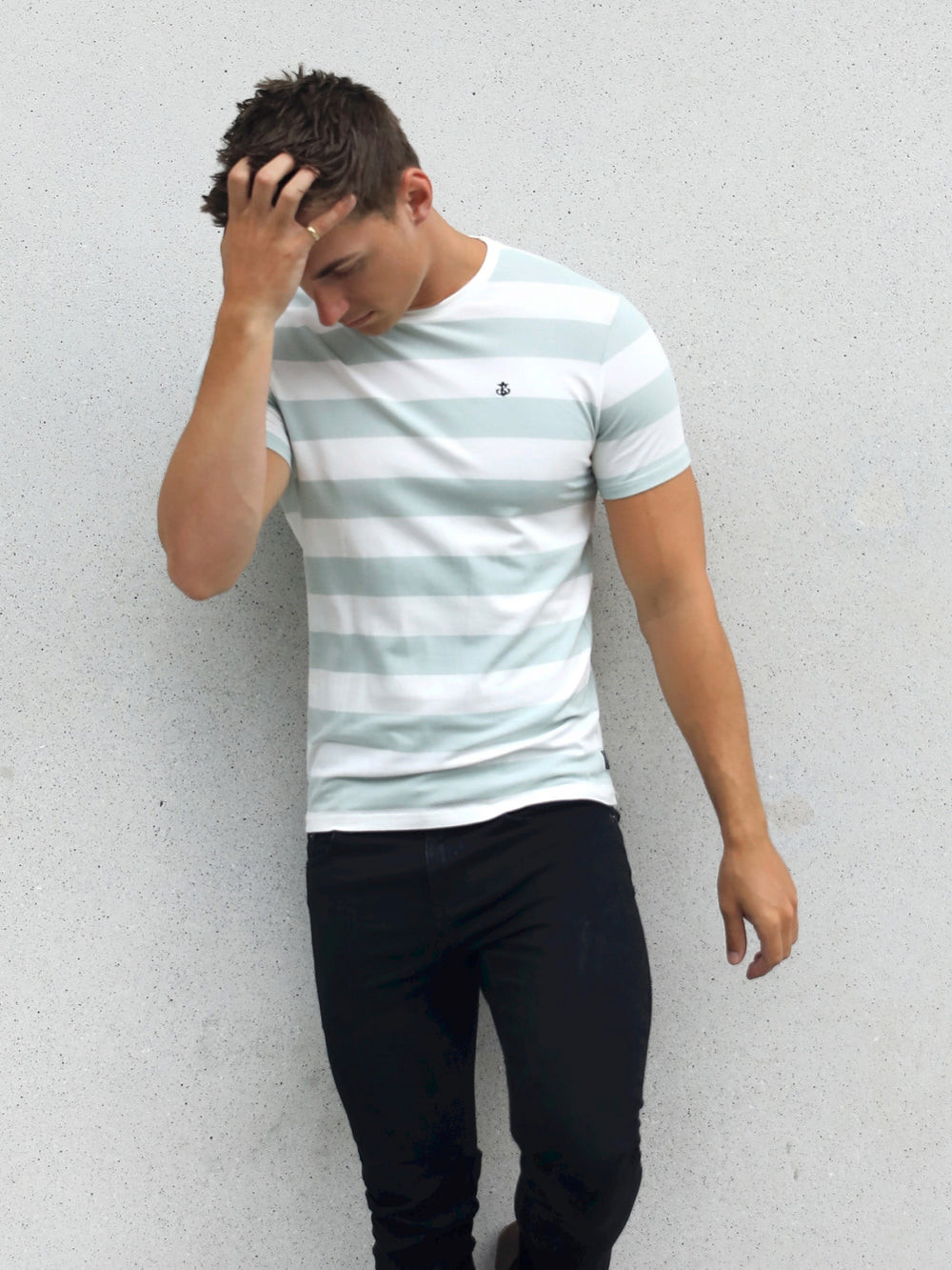 Blakely Loano Stripe T-Shirt Sage | HEBZNPD-52