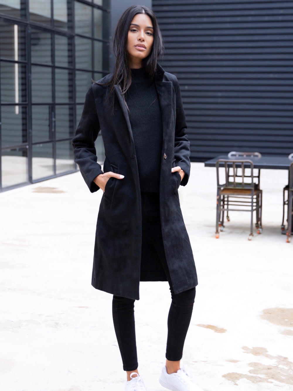 Blakely Mabel Tailored Longline Coat Schwarz | DOKGLCS-23