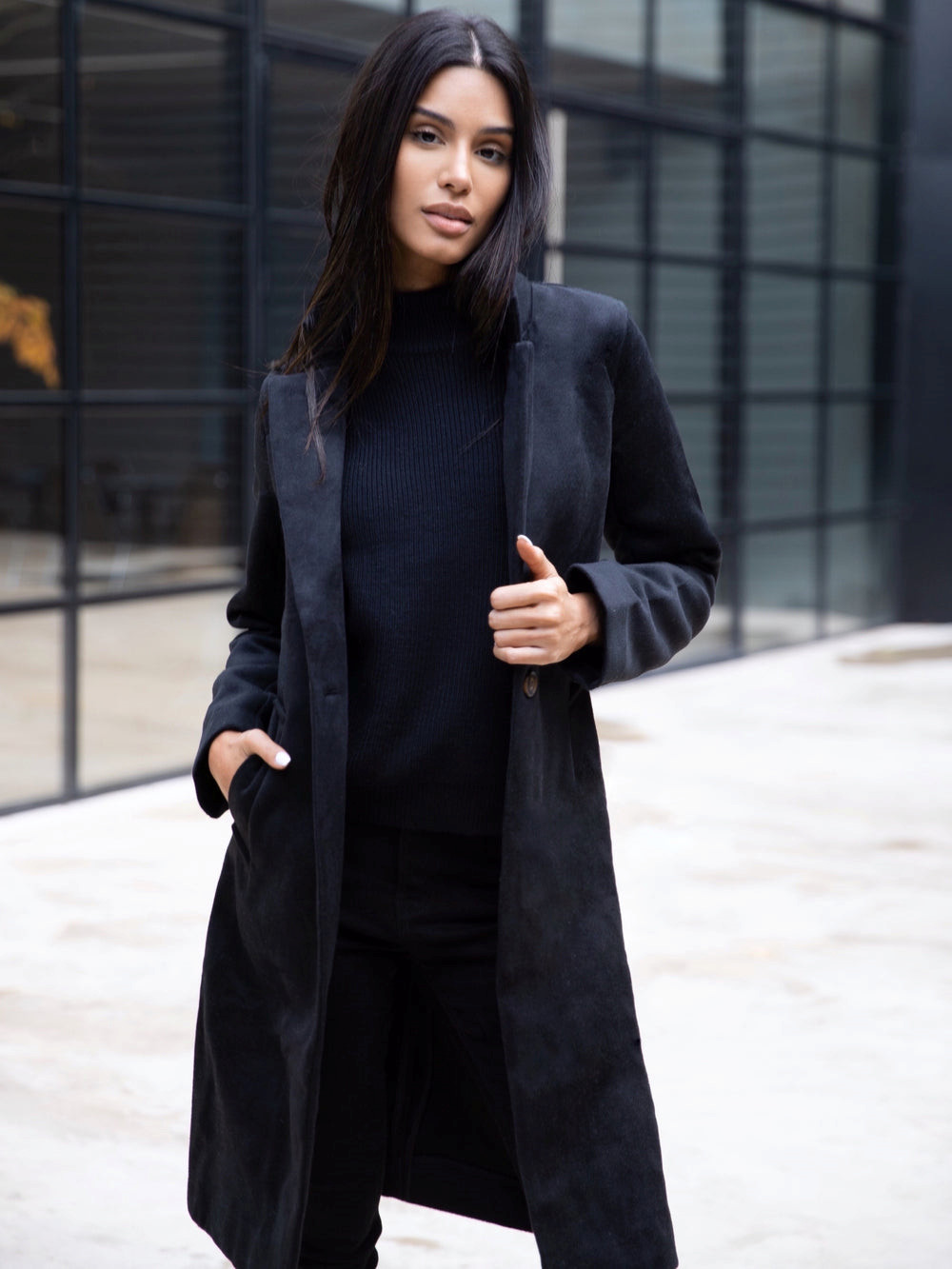 Blakely Mabel Tailored Longline Coat Schwarz | DOKGLCS-23