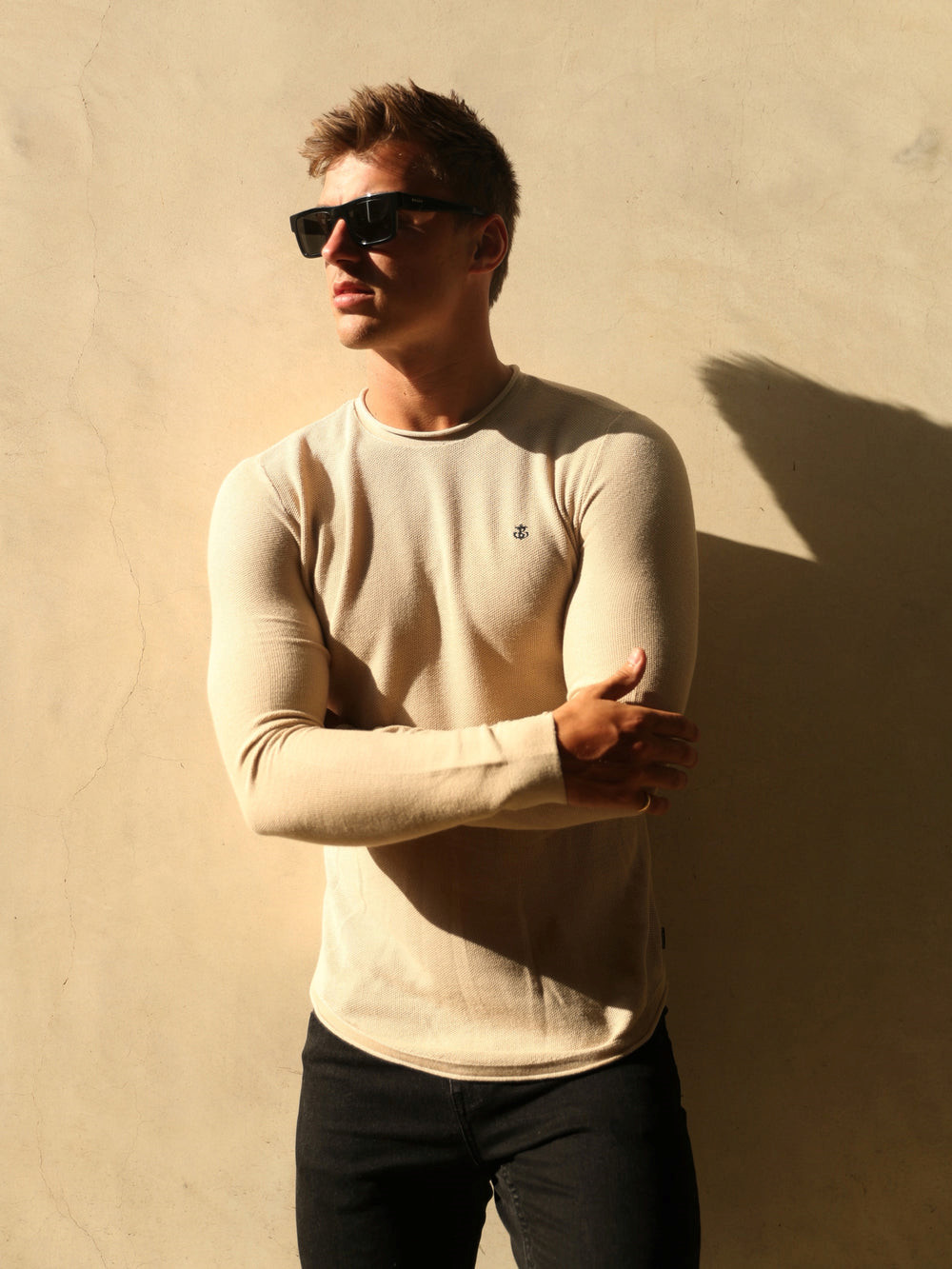 Blakely Mason Knit Jumper Beige | WFRGZOY-74