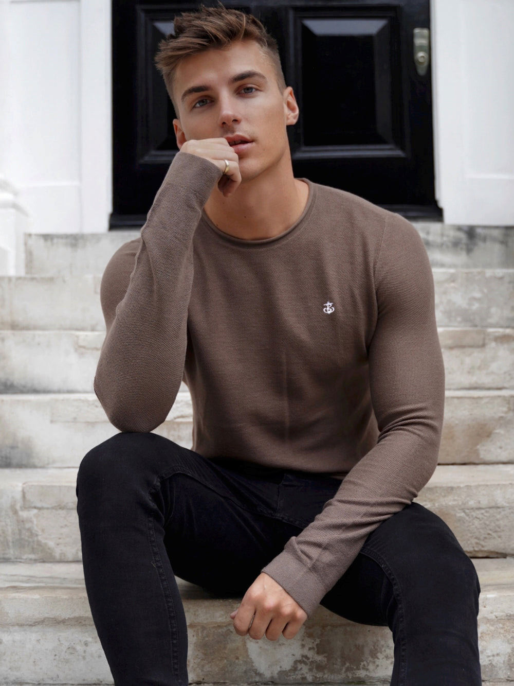 Blakely Mason Knit Jumper Braun | IZFADXV-20