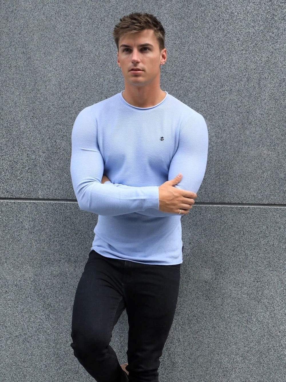 Blakely Mason Knit Jumper Hellblau | XBEOVQI-13