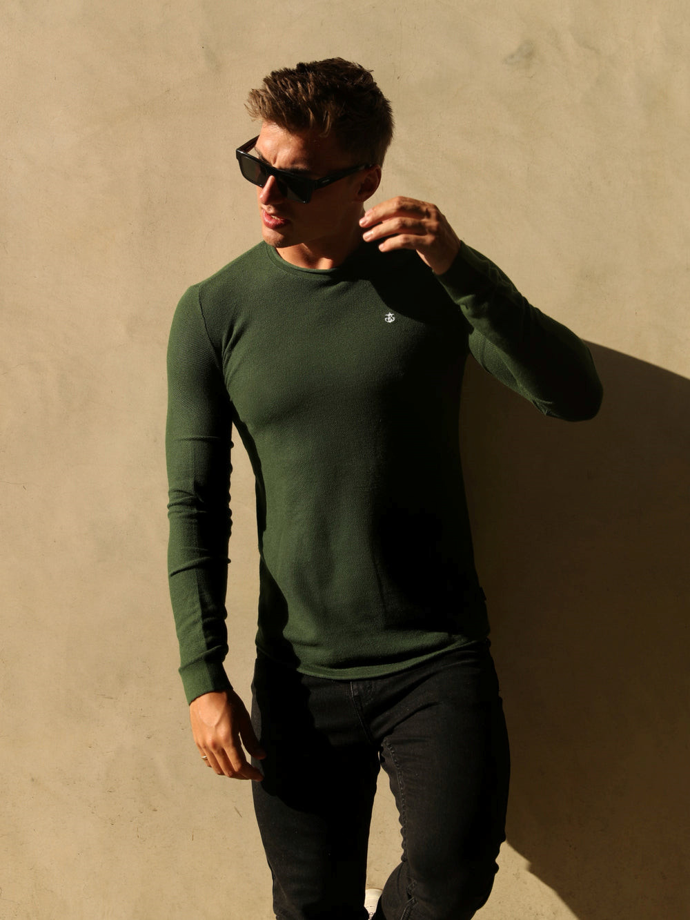 Blakely Mason Knit Jumper Khaki Grün | RECBVIM-24
