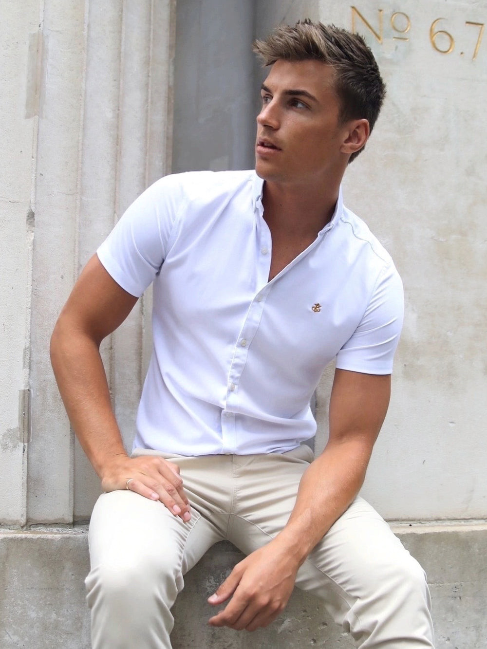 Blakely Melbourne Short Sleeve Shirt Weiß | GUPIDAY-65
