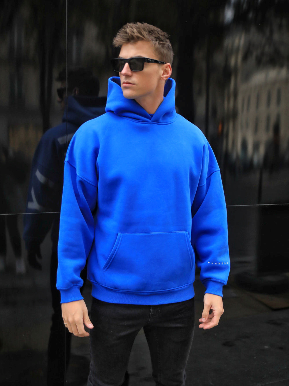 Blakely Members Idris Oversized Hoodie Blau | NWGJXYO-74