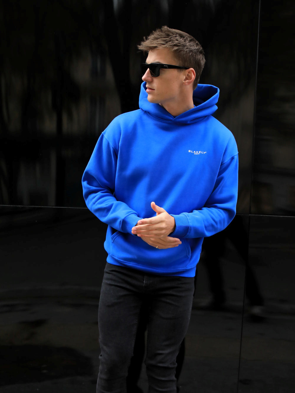 Blakely Members Relaxed Hoodie Blau | YPZRMDO-64