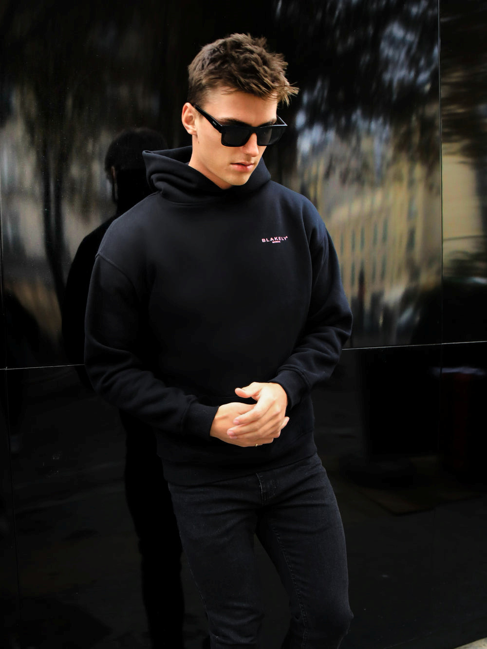 Blakely Members Relaxed Hoodie Schwarz Rosa | YKZNCBV-12