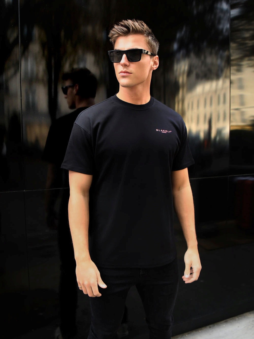 Blakely Members Relaxed T-Shirt Schwarz Rosa | ZMDQJNU-92